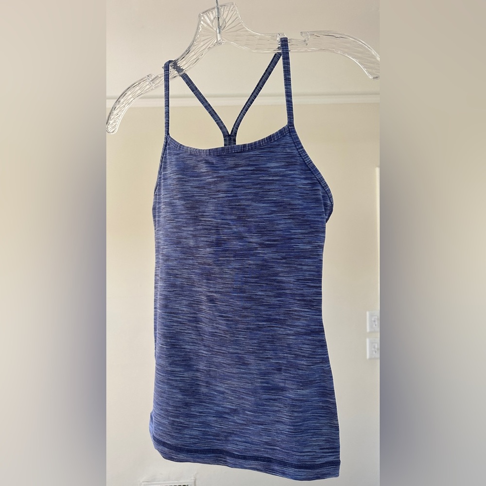 LULULEMON Lilac Striped Fitted Racerback Tank Top Womens 2